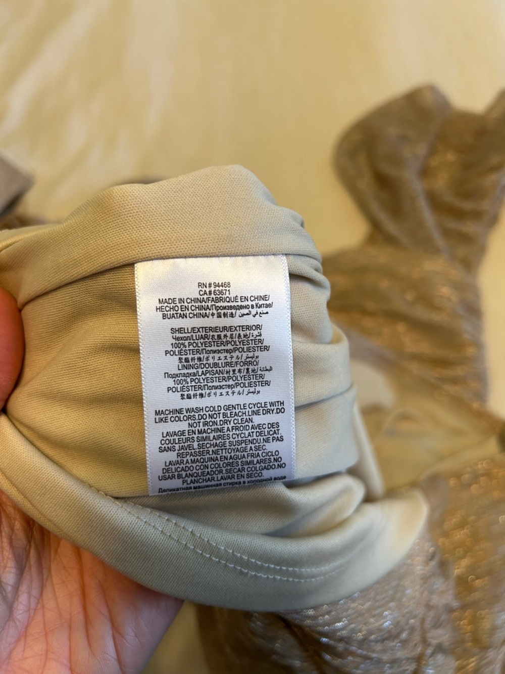 BCBGeneration Shimmery Taupe Ruched Long-Sleeve Cocktail Dress - Picture 5 of 9